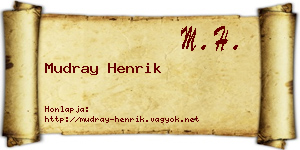Mudray Henrik névjegykártya